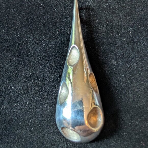 Vintage Sterling Silver Modernist Droplet Pendant - Picture 2 of 8